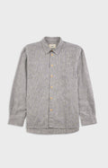 Easy Fit Shirt - Black Linen Stripe