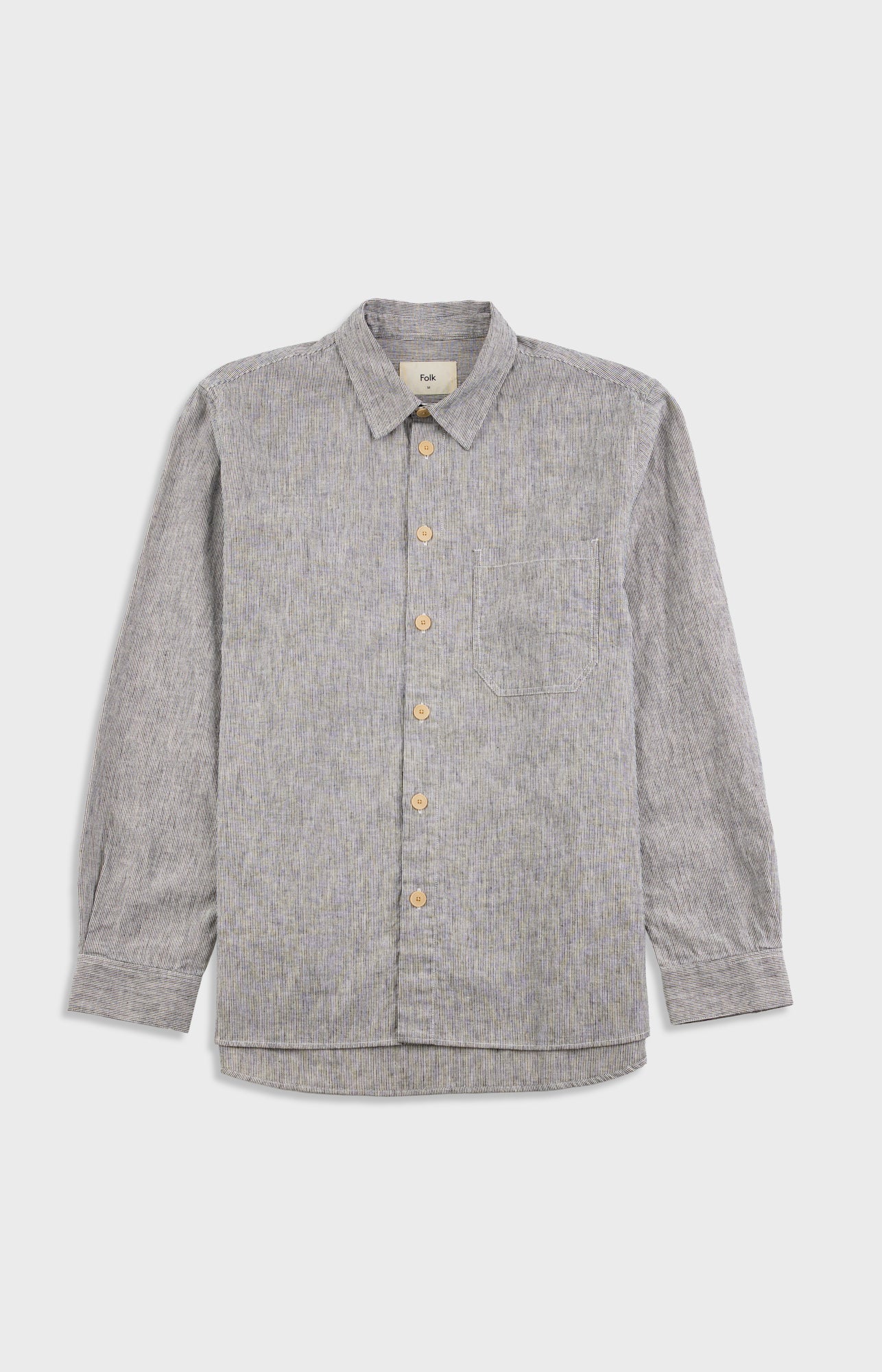 Easy Fit Shirt - Black Linen Stripe