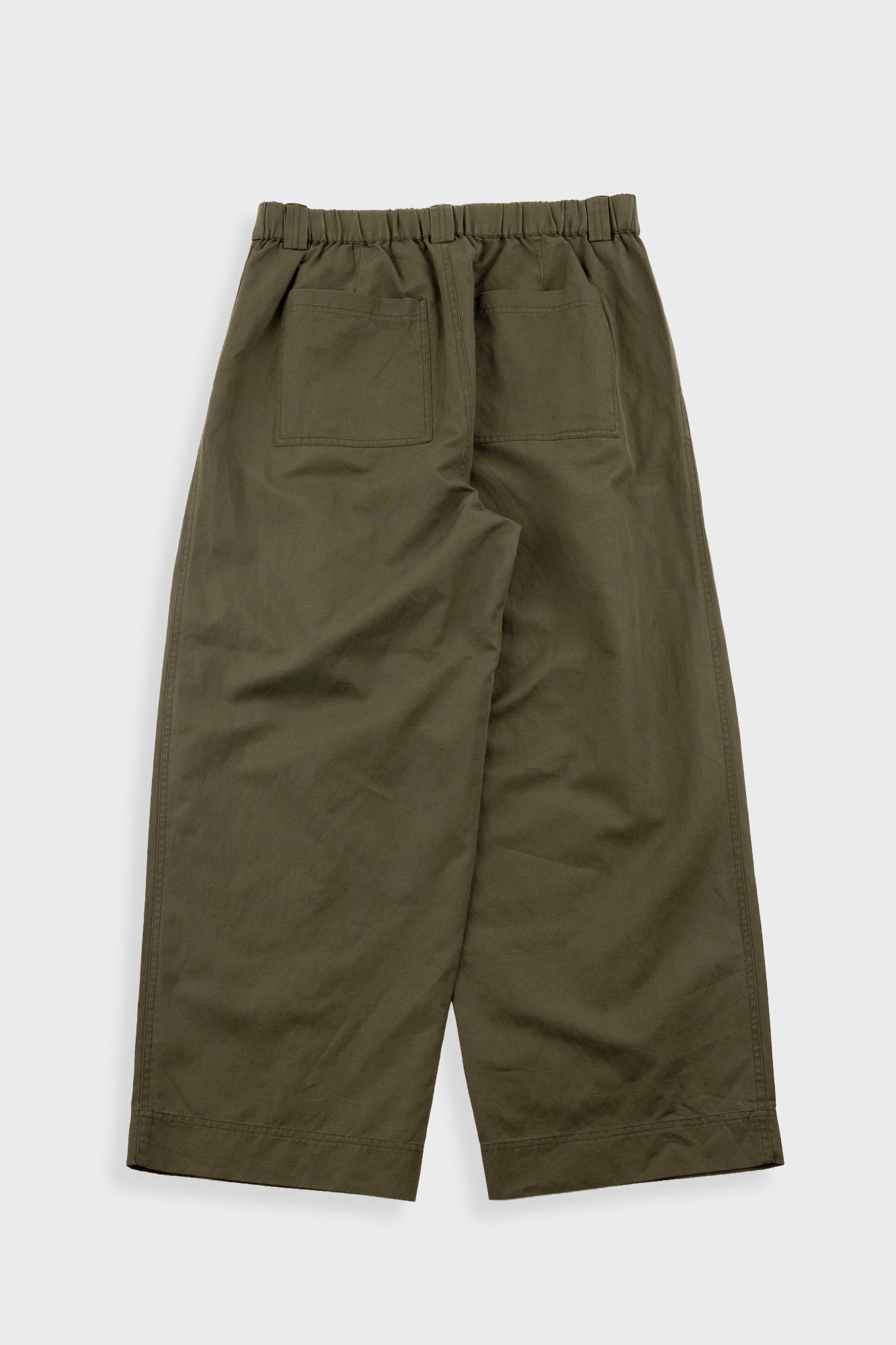 Easy Fit Trouser - Dark Olive Slub Linen