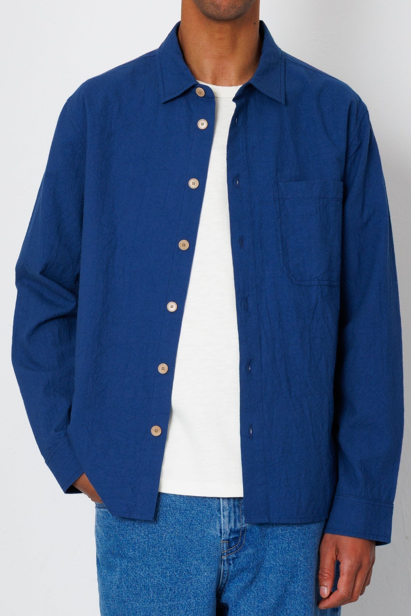 Easy Fit Shirt - Blue Crinkle