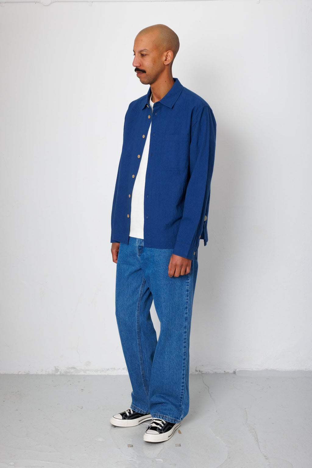 Easy Fit Shirt - Blue Crinkle