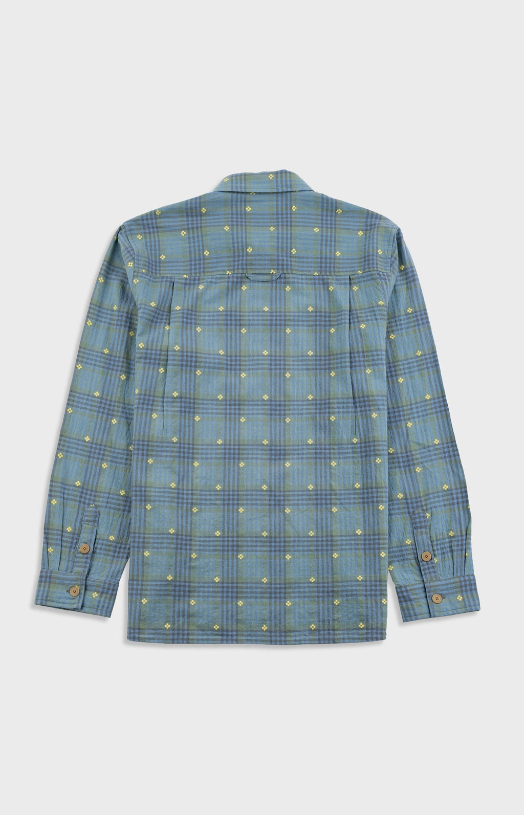 Easy Fit Shirt - Blue Yellow Flower Check | Folk x Goss Brothers