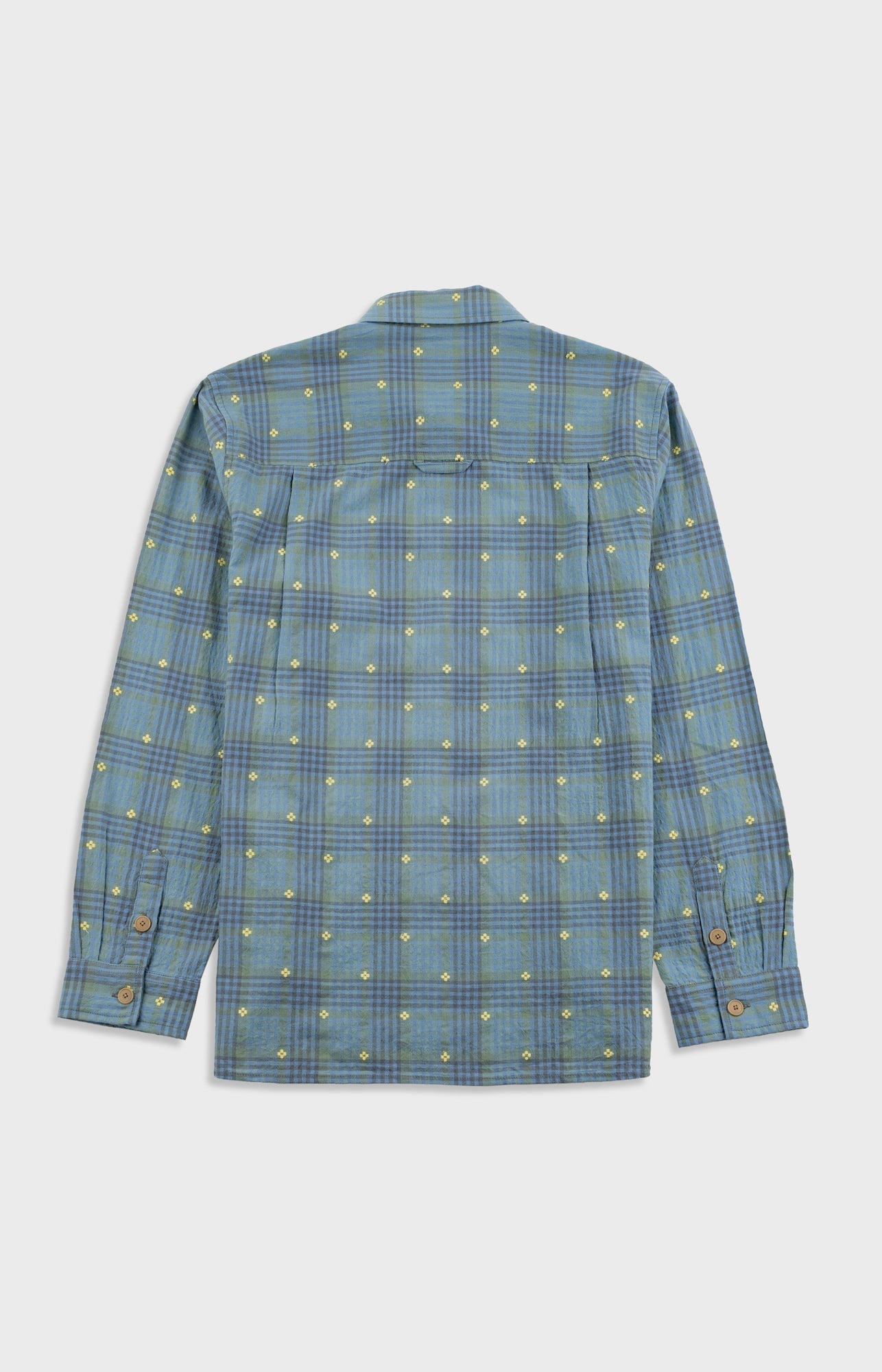 Easy Fit Shirt - Blue Yellow Flower Check | Folk x Goss Brothers