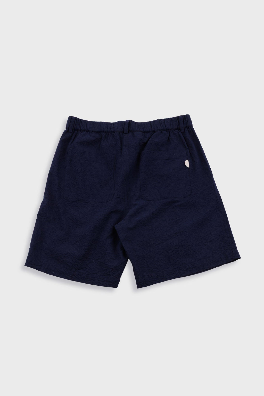 Elasticated Wide Fit Short - Navy Seersucker