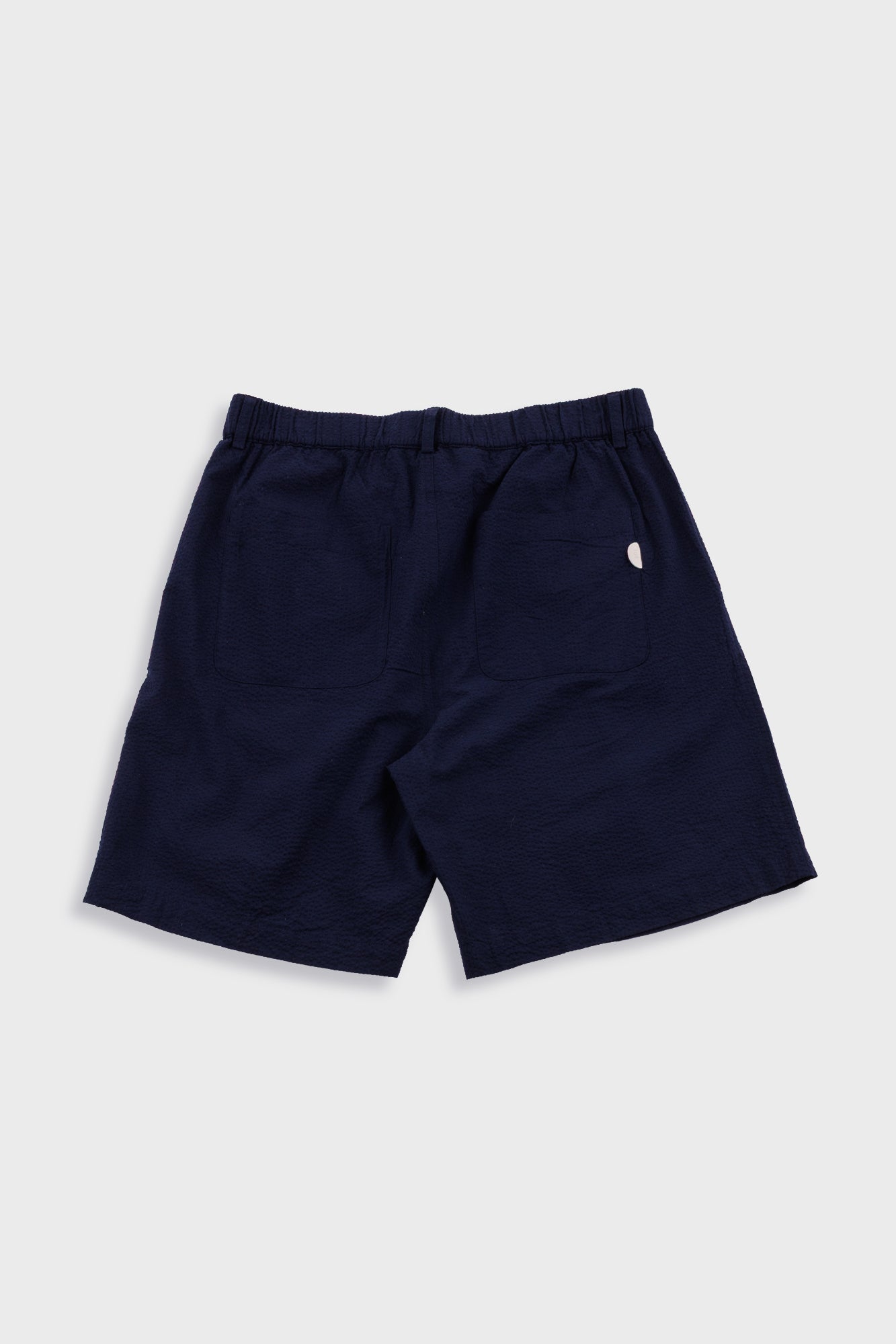Elasticated Wide Fit Short - Navy Seersucker
