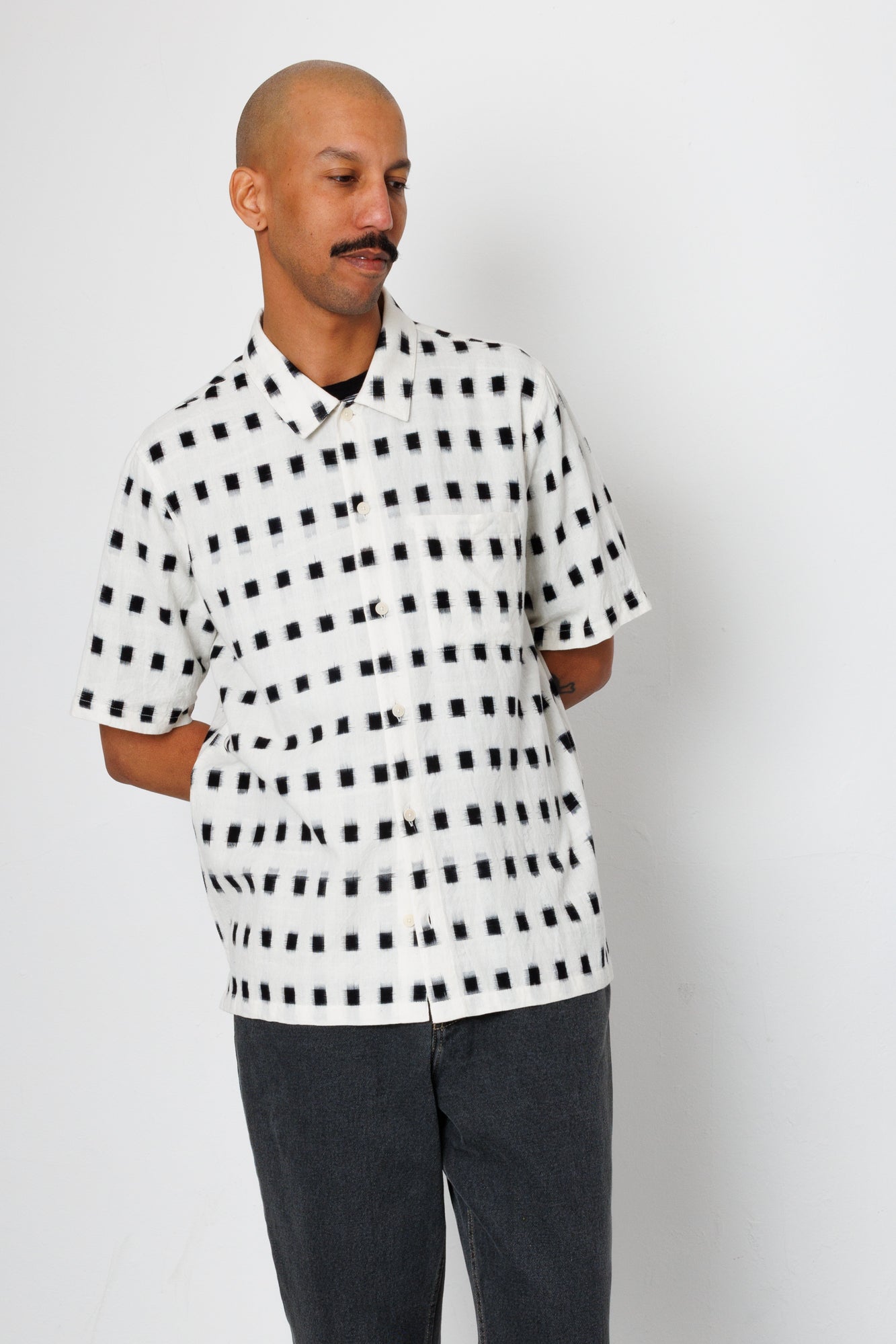 Gabe Shirt - Black Window Ikat | Folk x Goss Brothers