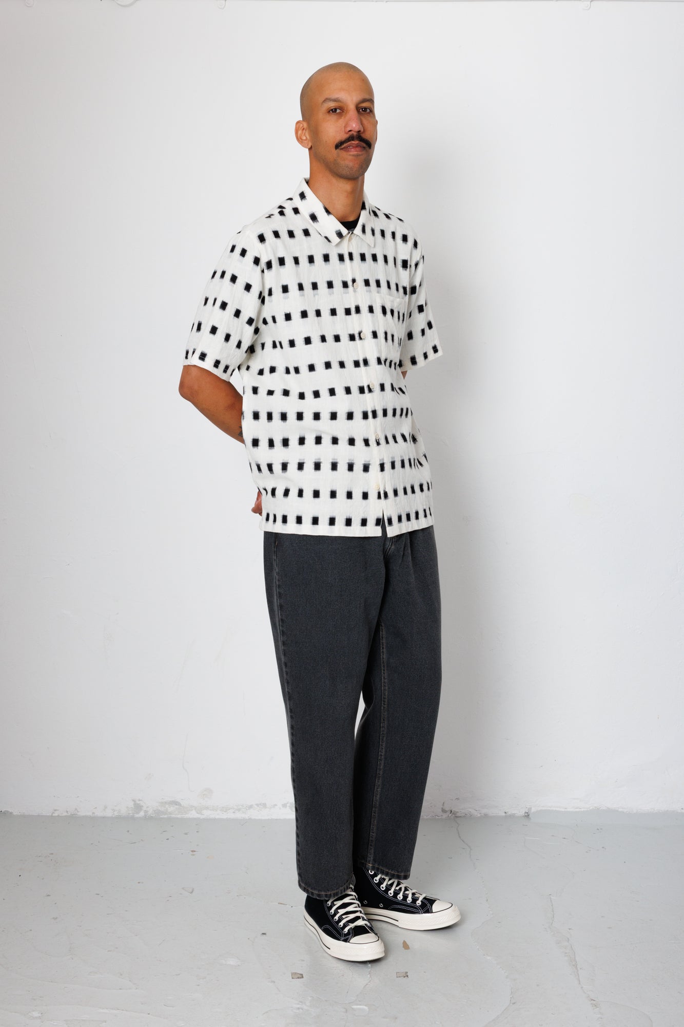 Gabe Shirt - Black Window Ikat | Folk x Goss Brothers