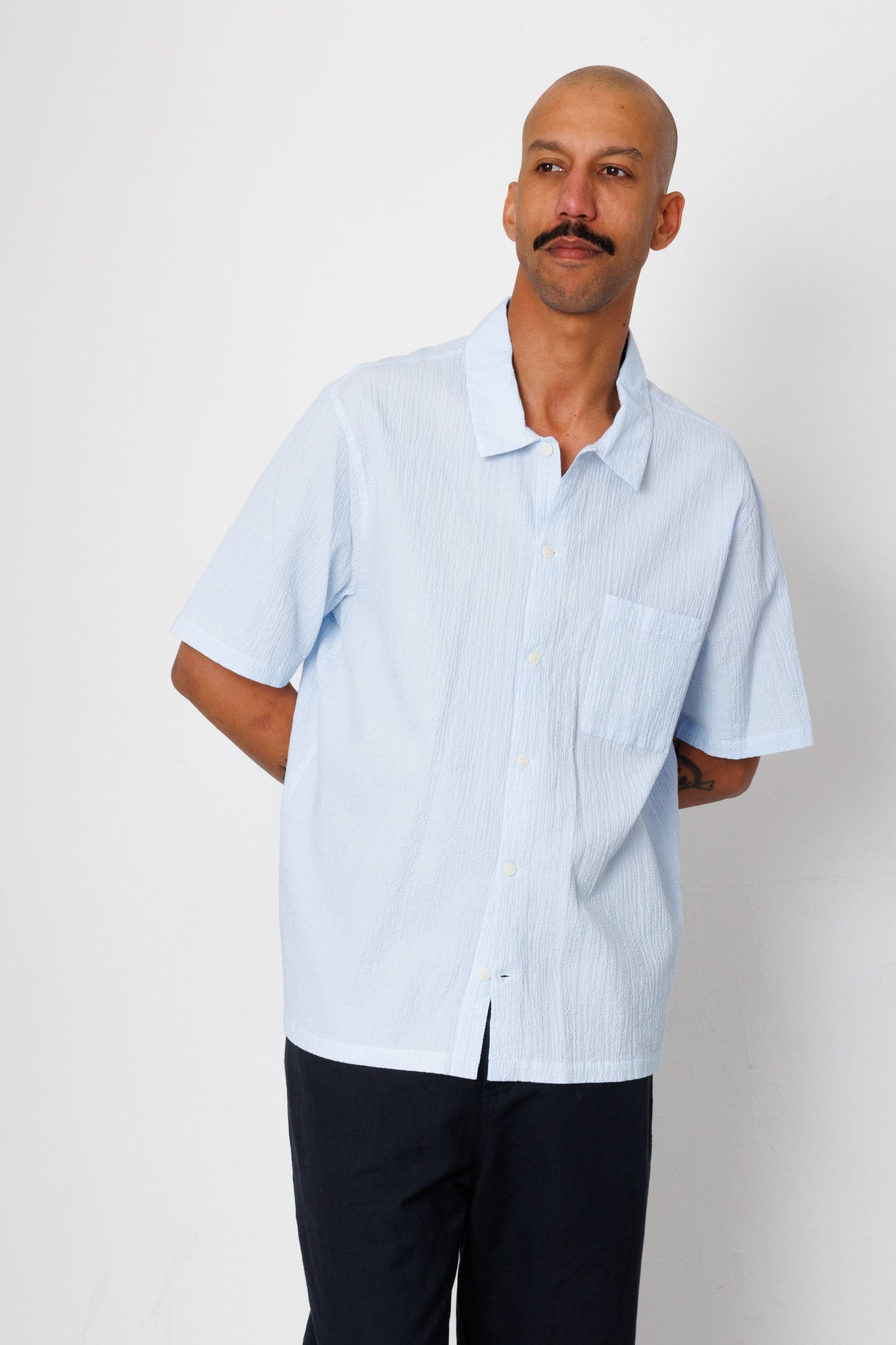 Gabe Shirt - Light Blue Textured