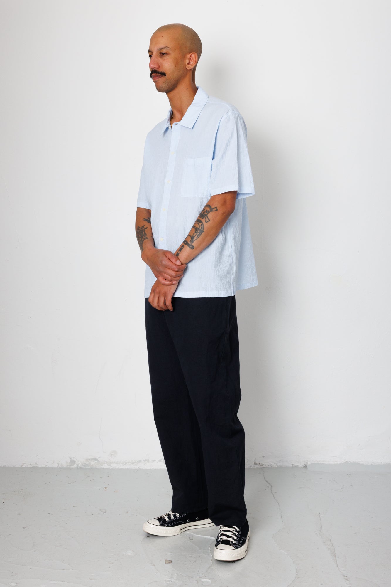 Gabe Shirt - Light Blue Textured