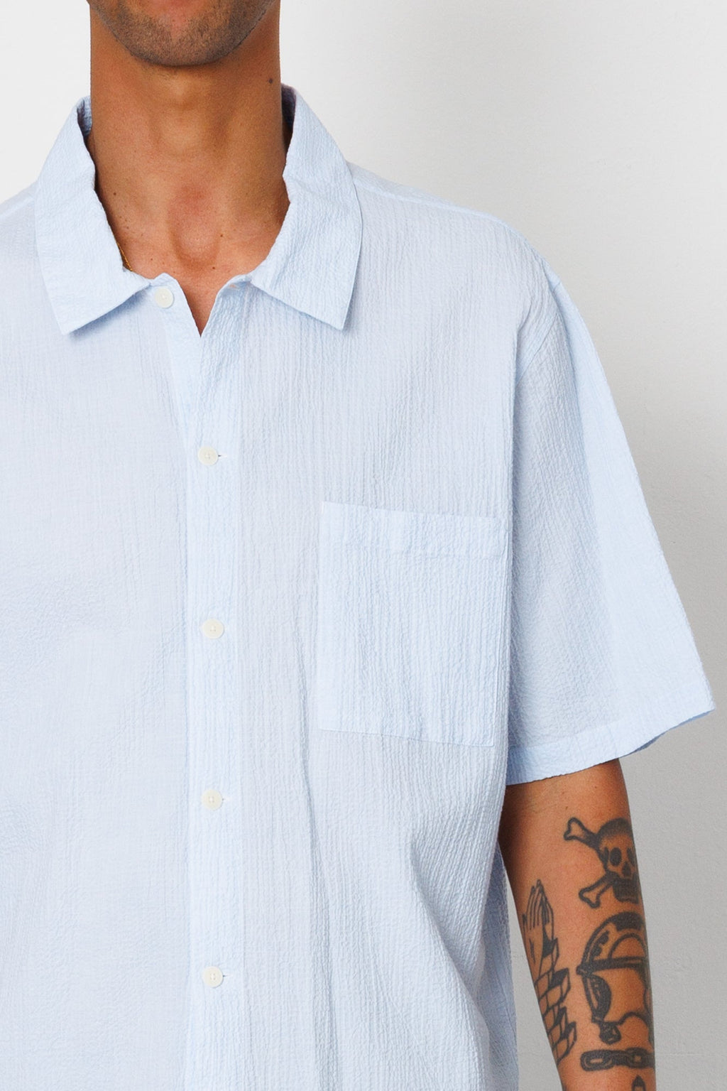 Gabe Shirt - Light Blue Textured