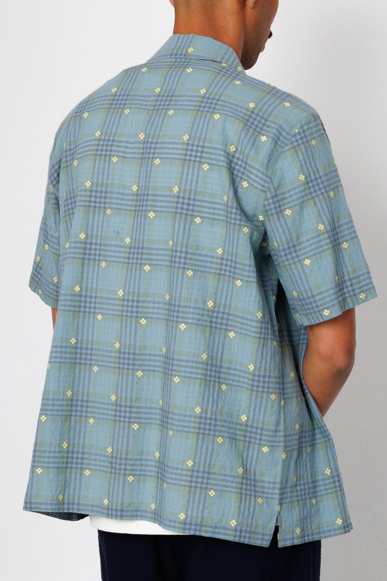 Gabe Shirt - Blue Yellow Flower Check | Folk x Goss Brothers