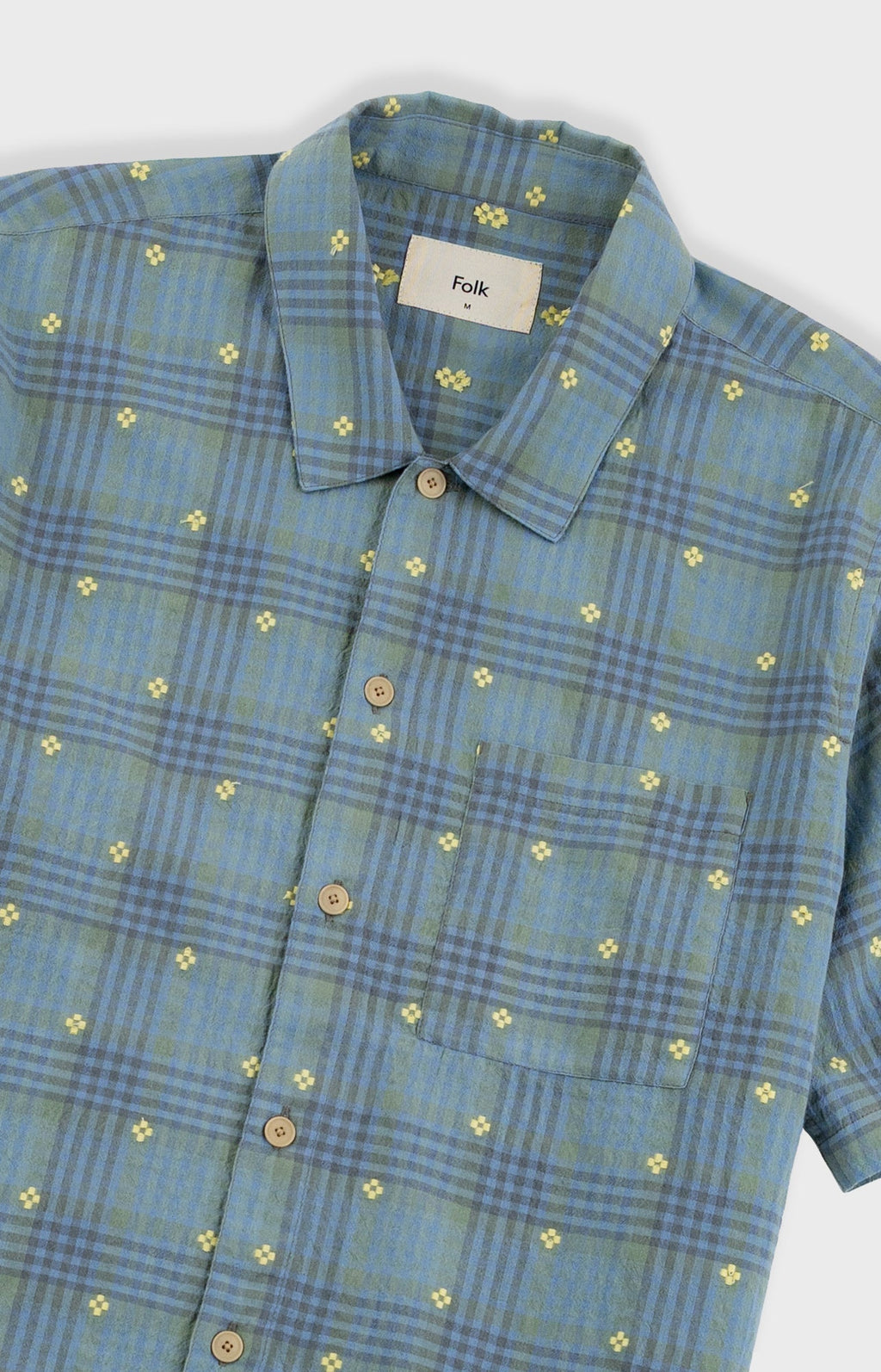 Gabe Shirt - Blue Yellow Flower Check | Folk x Goss Brothers