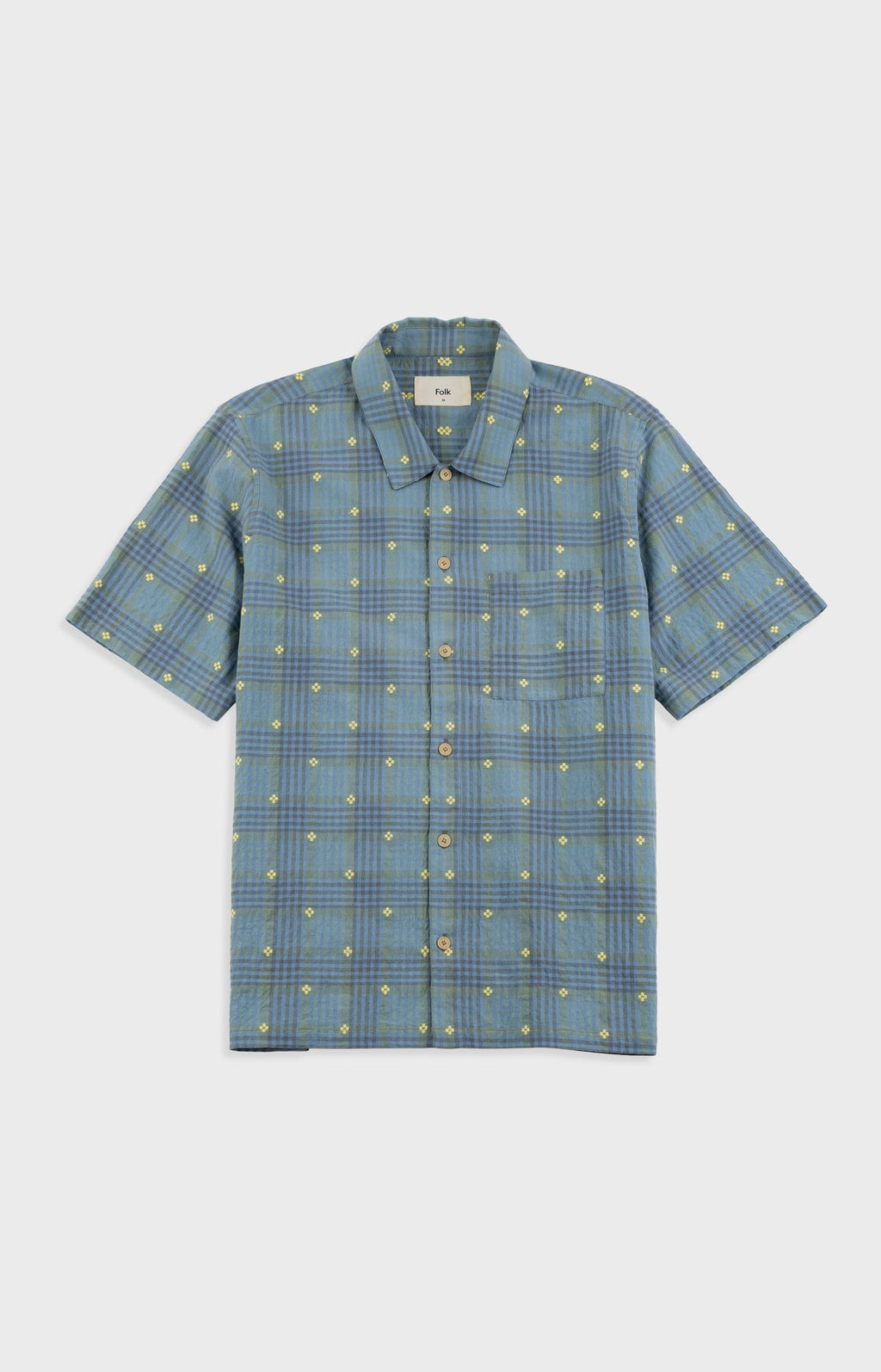 Gabe Shirt - Blue Yellow Flower Check | Folk x Goss Brothers