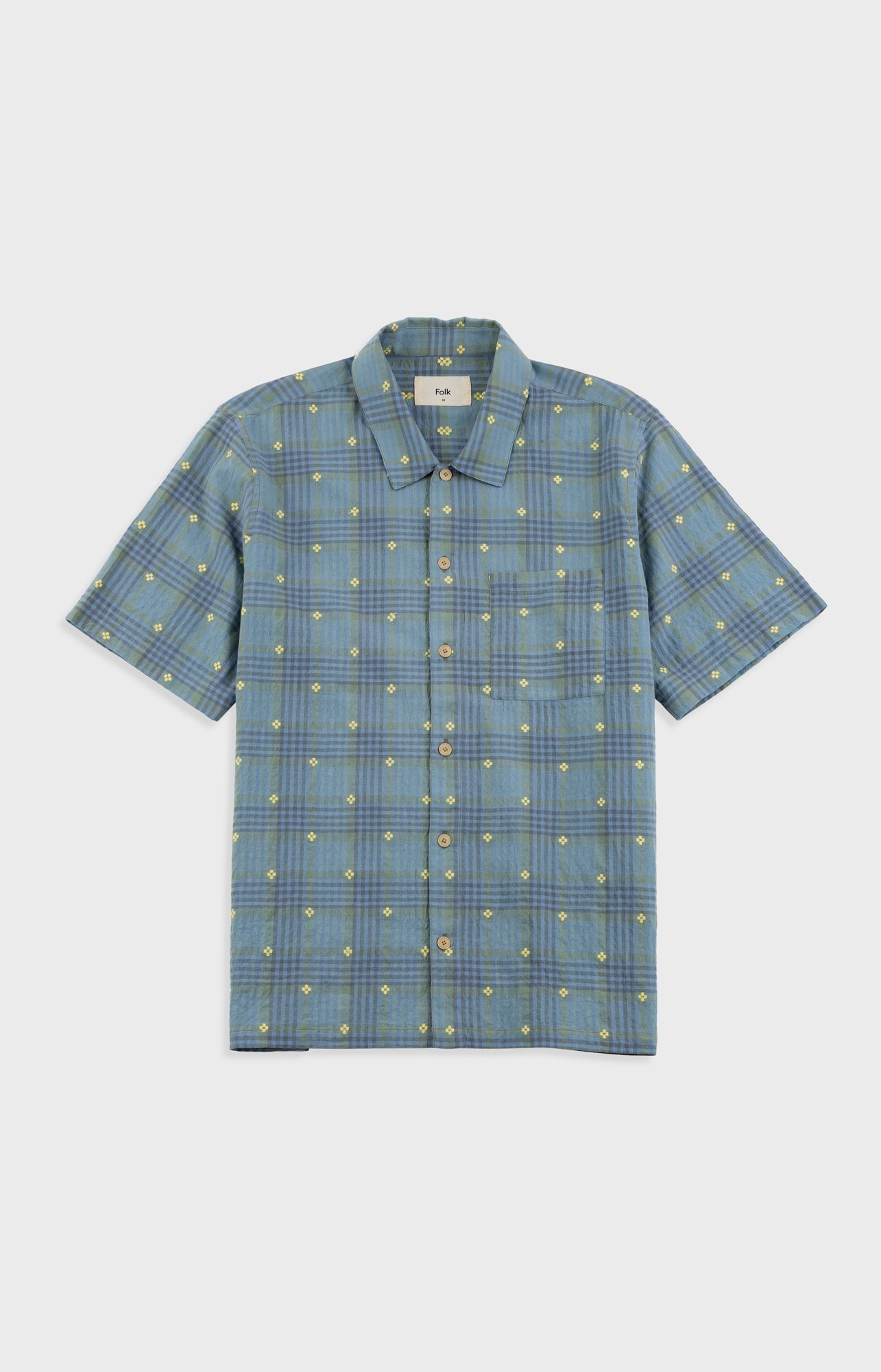 Gabe Shirt - Blue Yellow Flower Check | Folk x Goss Brothers