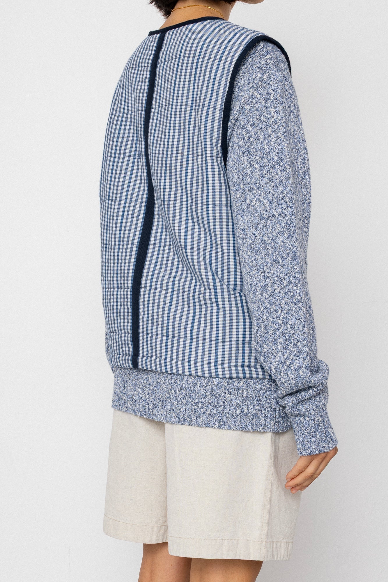 Gilet - Indigo Crinkle Mini Check