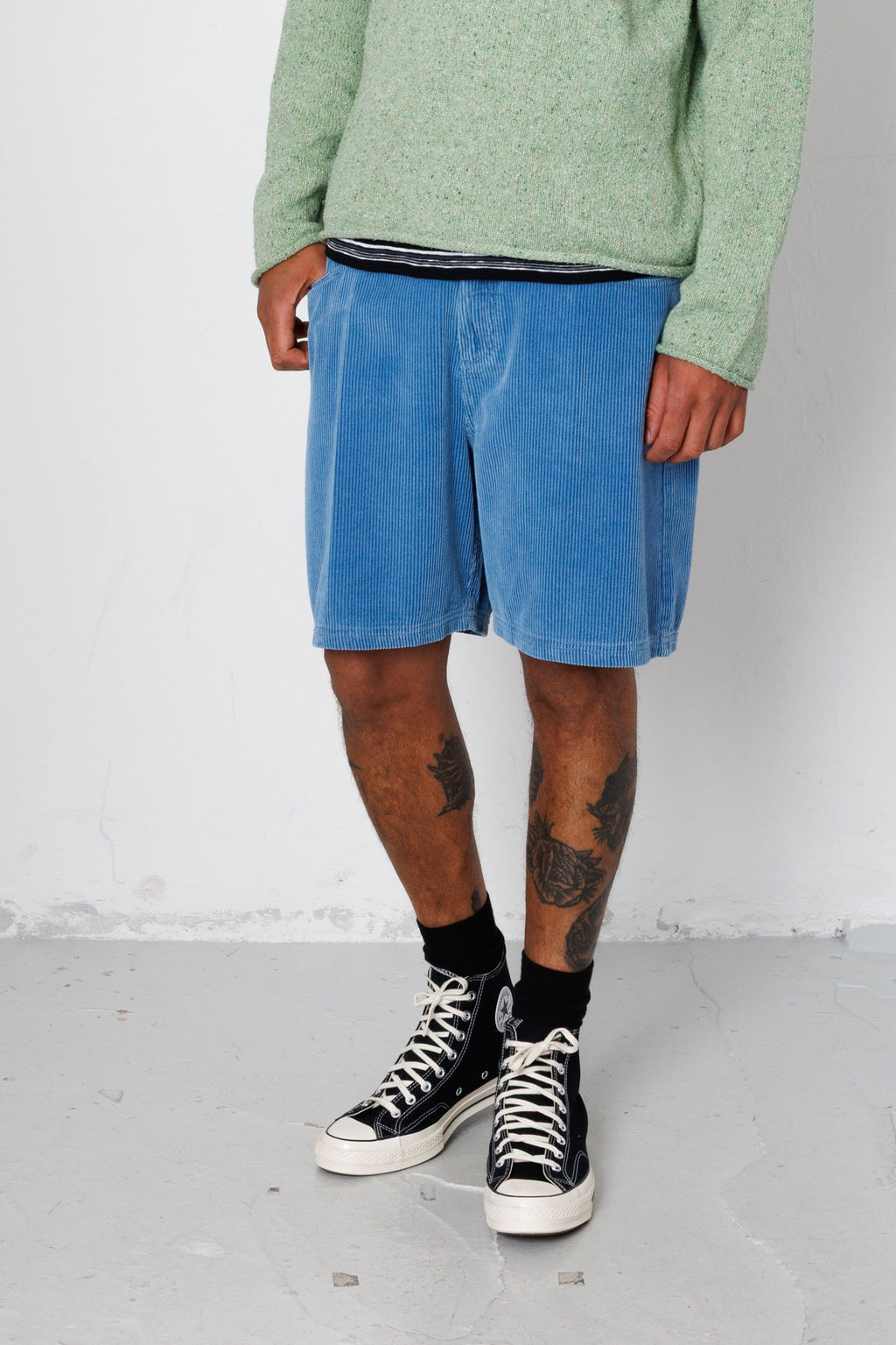 Relaxed Jean Short - Soft Blue Cord