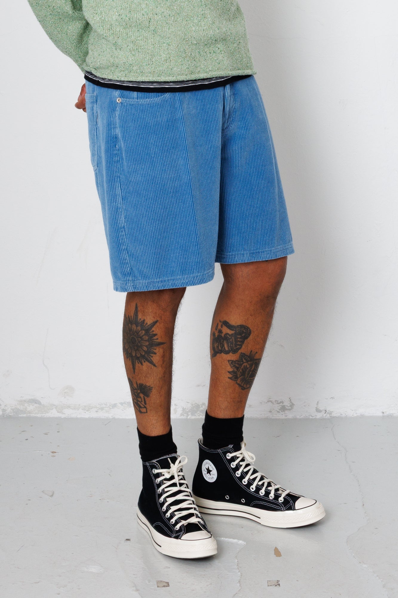 Relaxed Jean Short - Soft Blue Cord