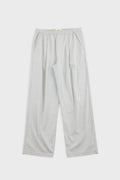 Drawcord Loose Trouser - Light Grey Seersucker