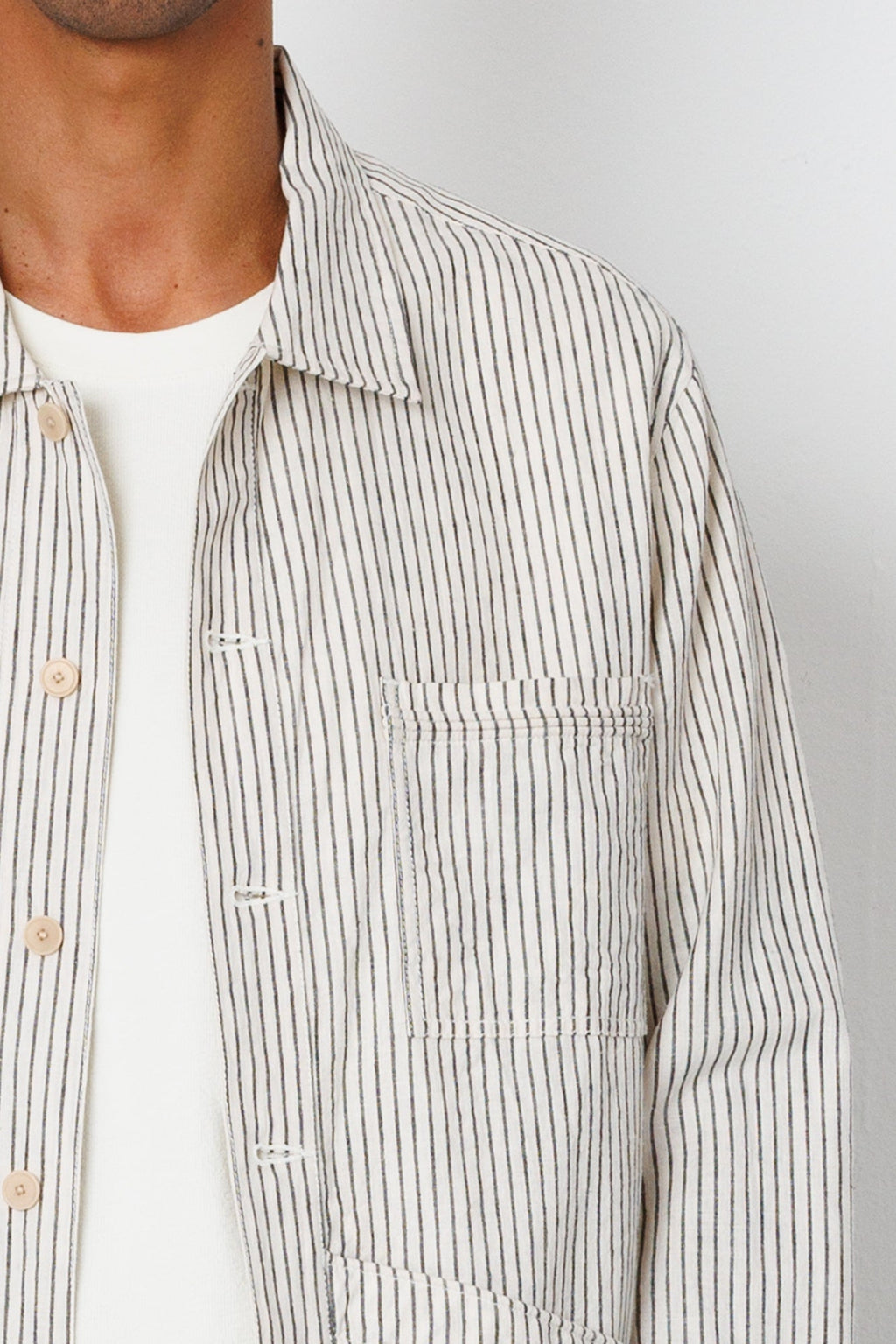 Meyer Shirt Jacket - Monochrome Stripe