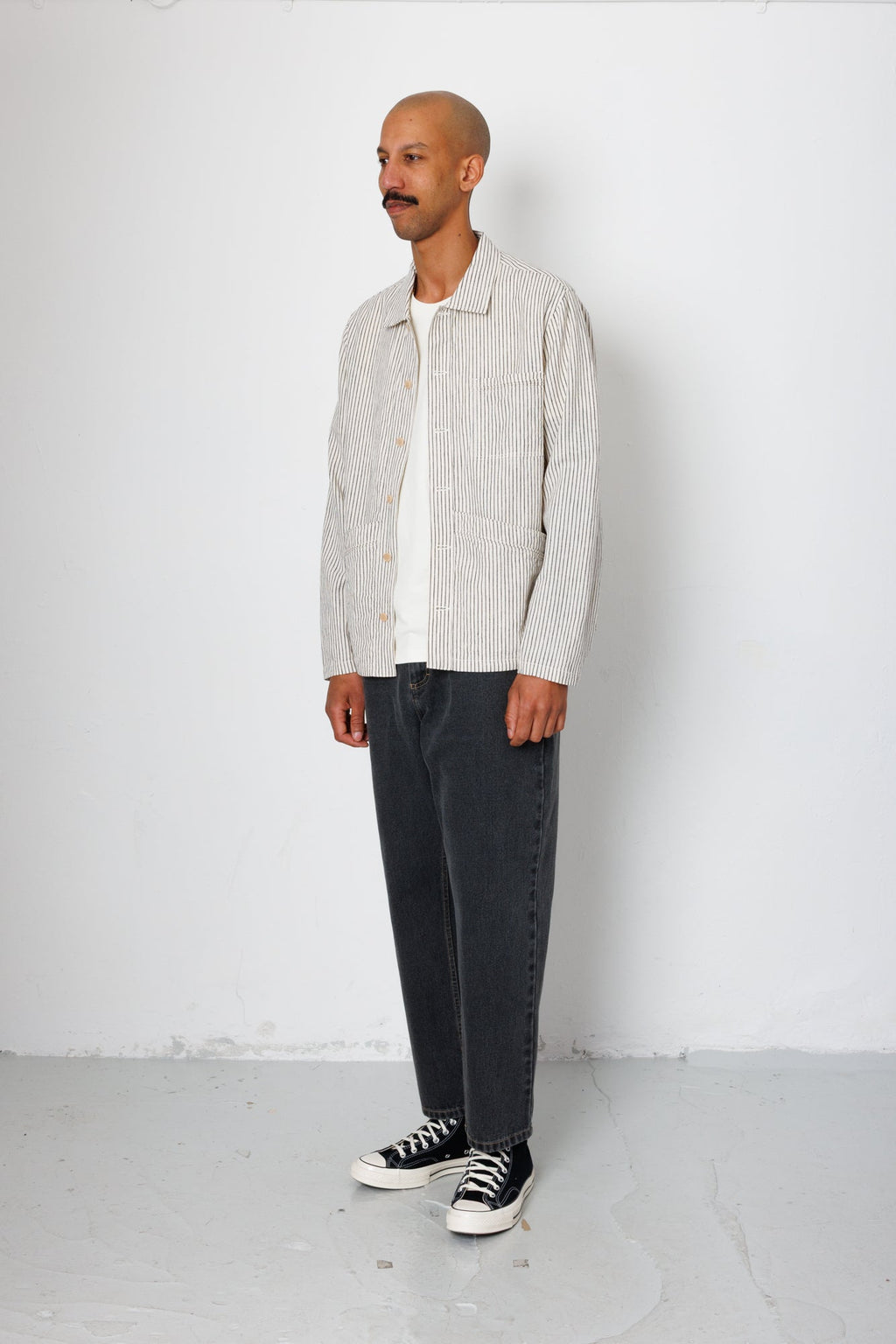 Meyer Shirt Jacket - Monochrome Stripe