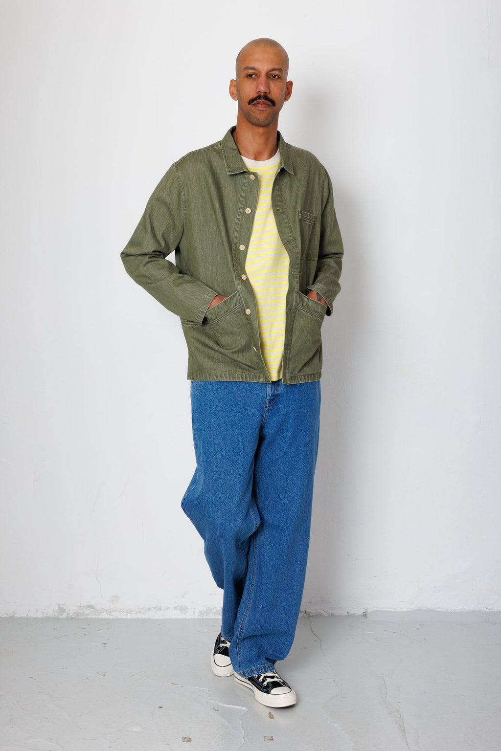 Meyer Shirt Jacket - Sage Lightweight Denim