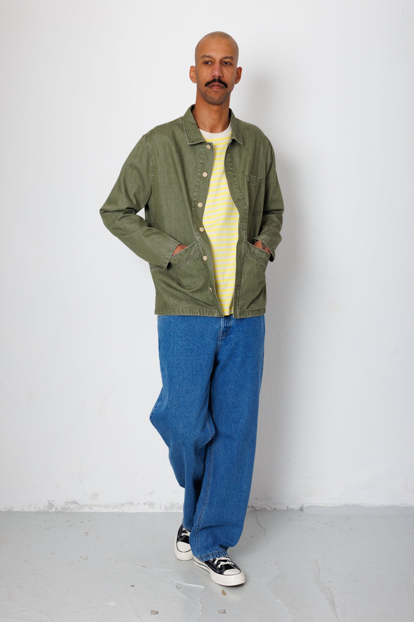Meyer Shirt Jacket - Sage Lightweight Denim