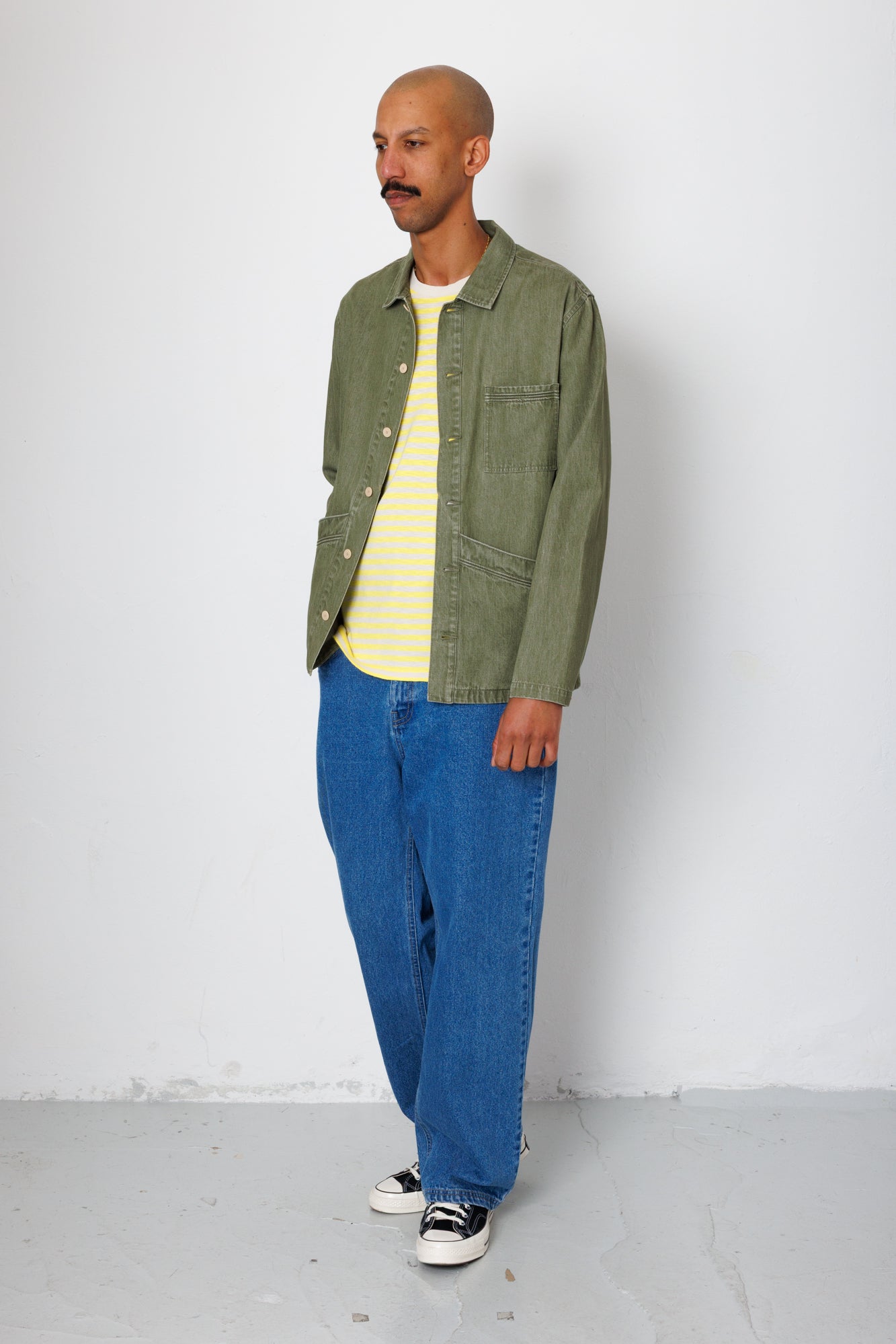 Meyer Shirt Jacket - Sage Lightweight Denim