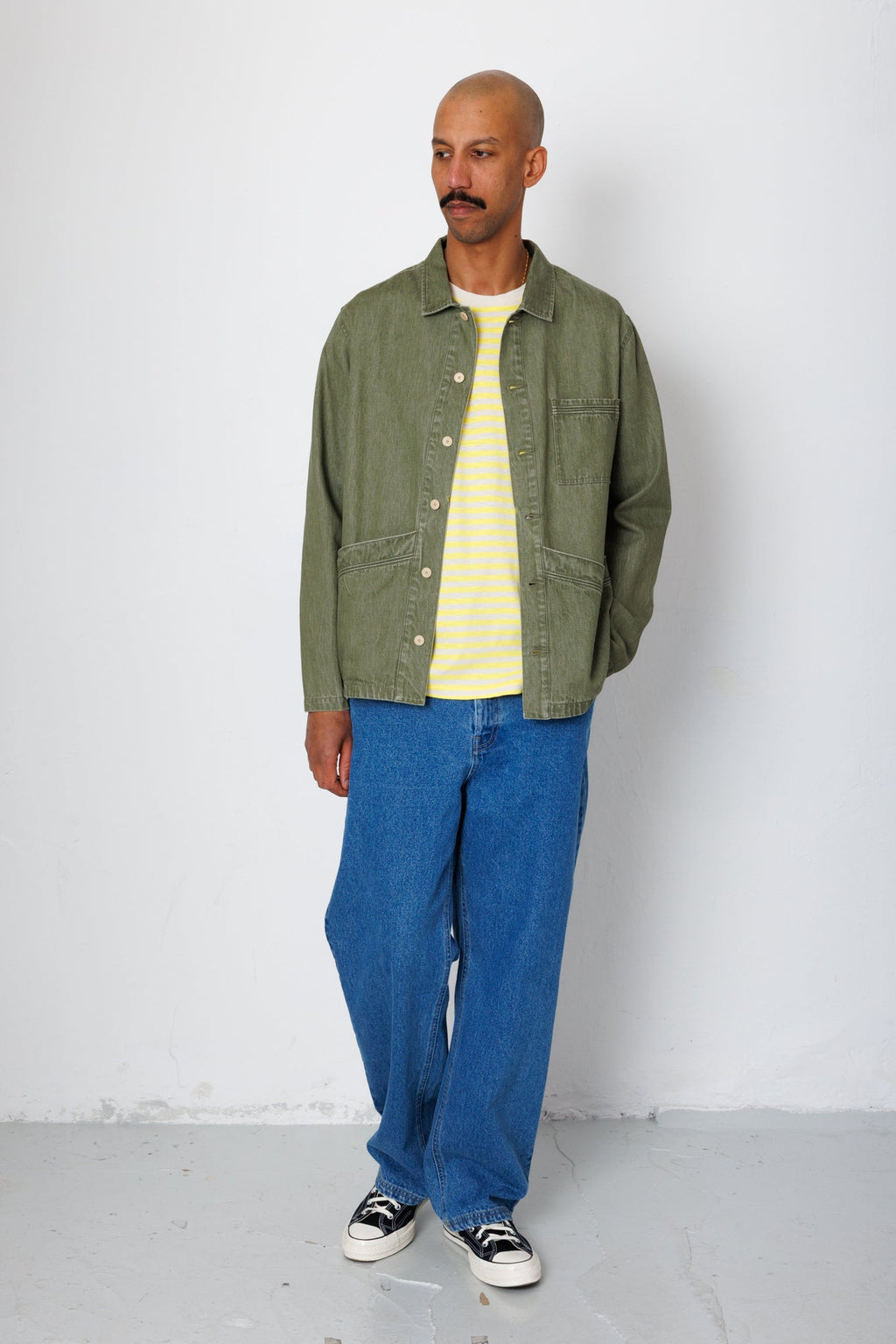 Meyer Shirt Jacket - Sage Lightweight Denim