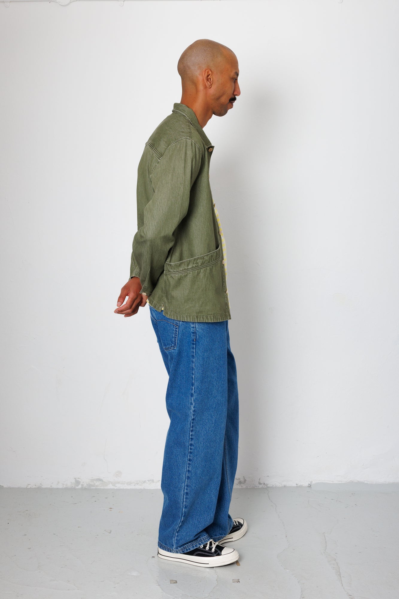Meyer Shirt Jacket - Sage Lightweight Denim