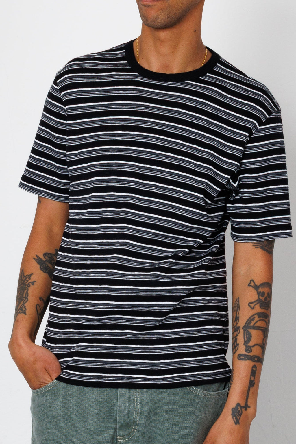 Multistripe T-Shirt - Black Comet Stripe