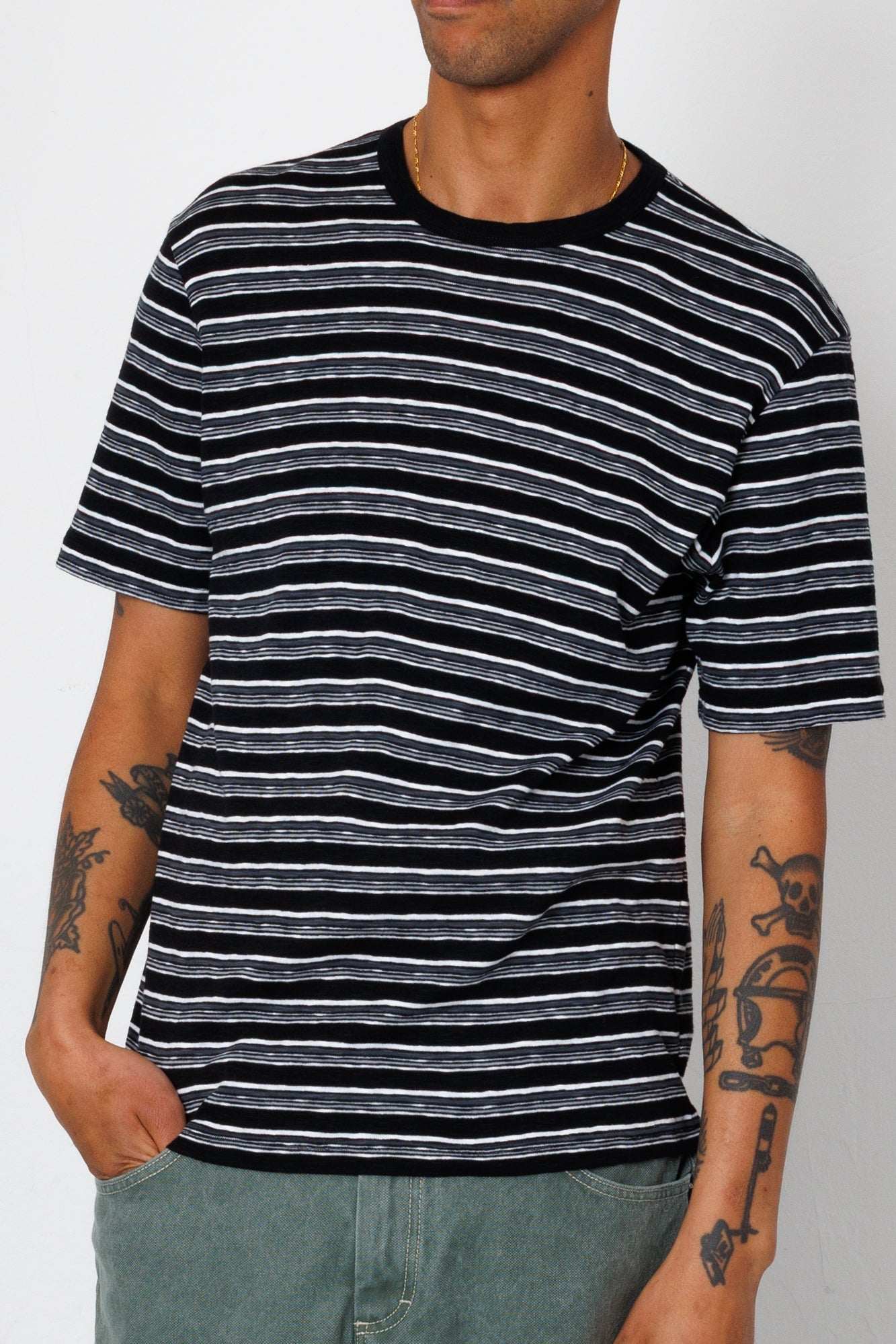 Multistripe T-Shirt - Black Comet Stripe