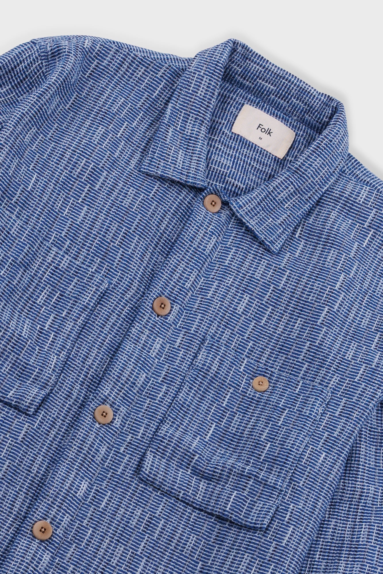 Patch Overshirt - Blue Basketweave