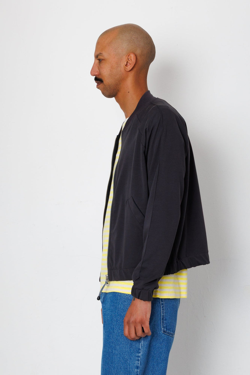 Pintuck Jersey Bomber - Charcoal