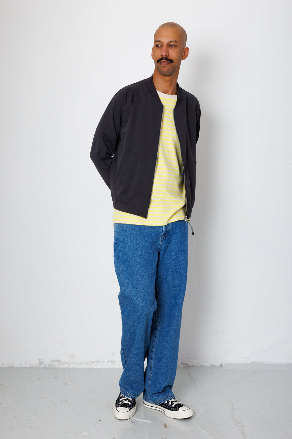 Pintuck Jersey Bomber - Charcoal