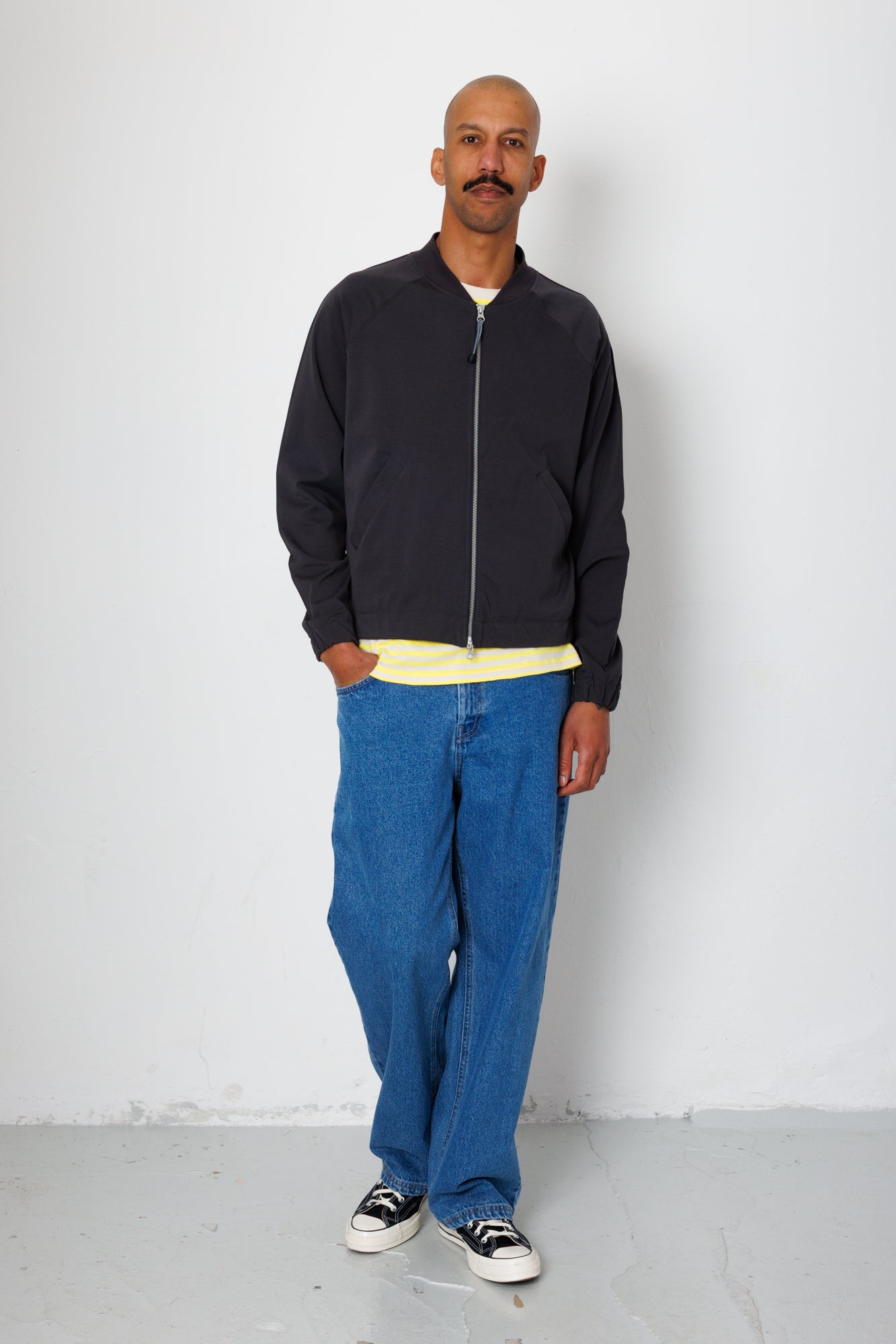 Pintuck Jersey Bomber - Charcoal