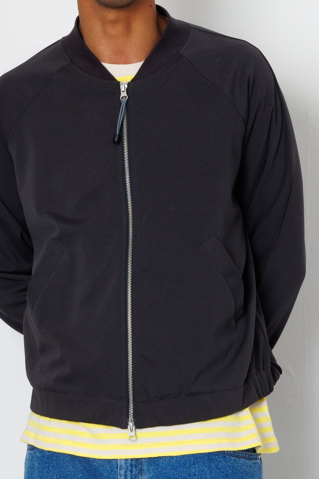 Pintuck Jersey Bomber - Charcoal