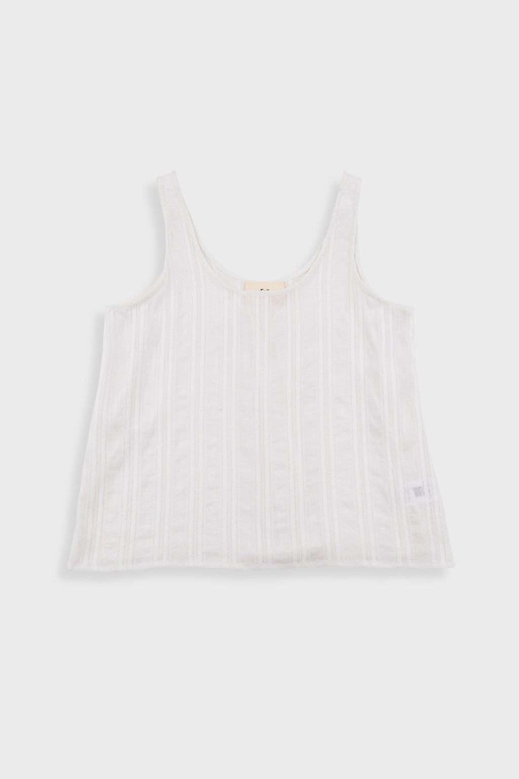 Pleated Scoop Back Vest - Off White Dobby Stripe