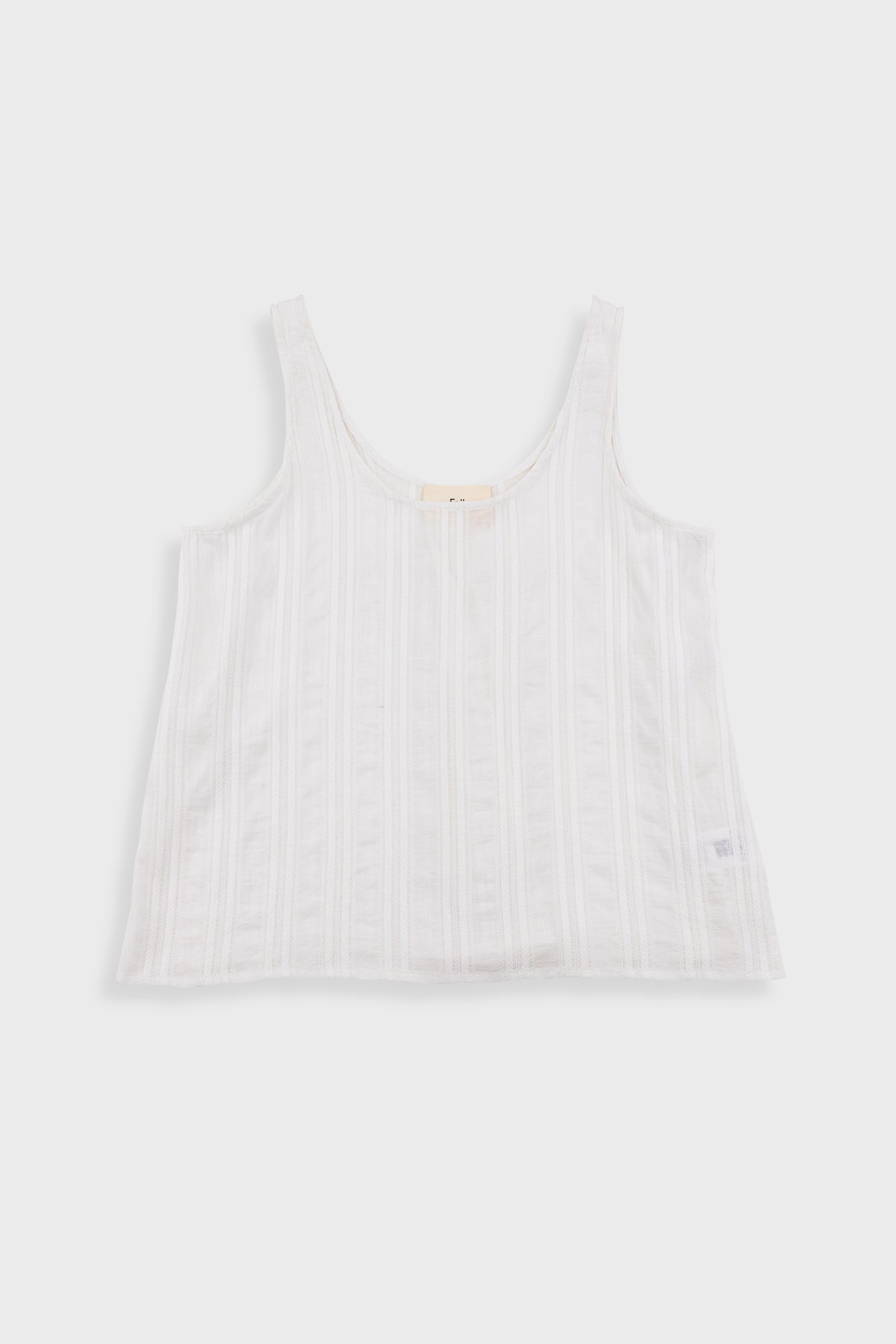 Pleated Scoop Back Vest - Off White Dobby Stripe