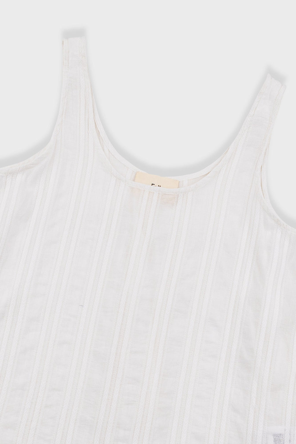 Pleated Scoop Back Vest - Off White Dobby Stripe