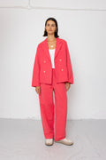Relaxed Fit Blazer - Rose Red