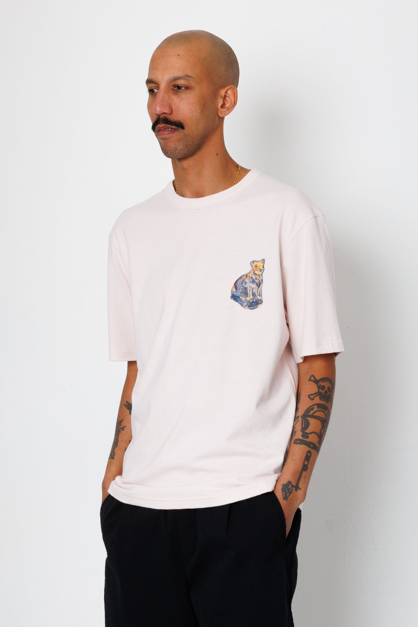 Relaxed T-Shirt - Light Pink Jungle Cat | Folk x Goss Brothers