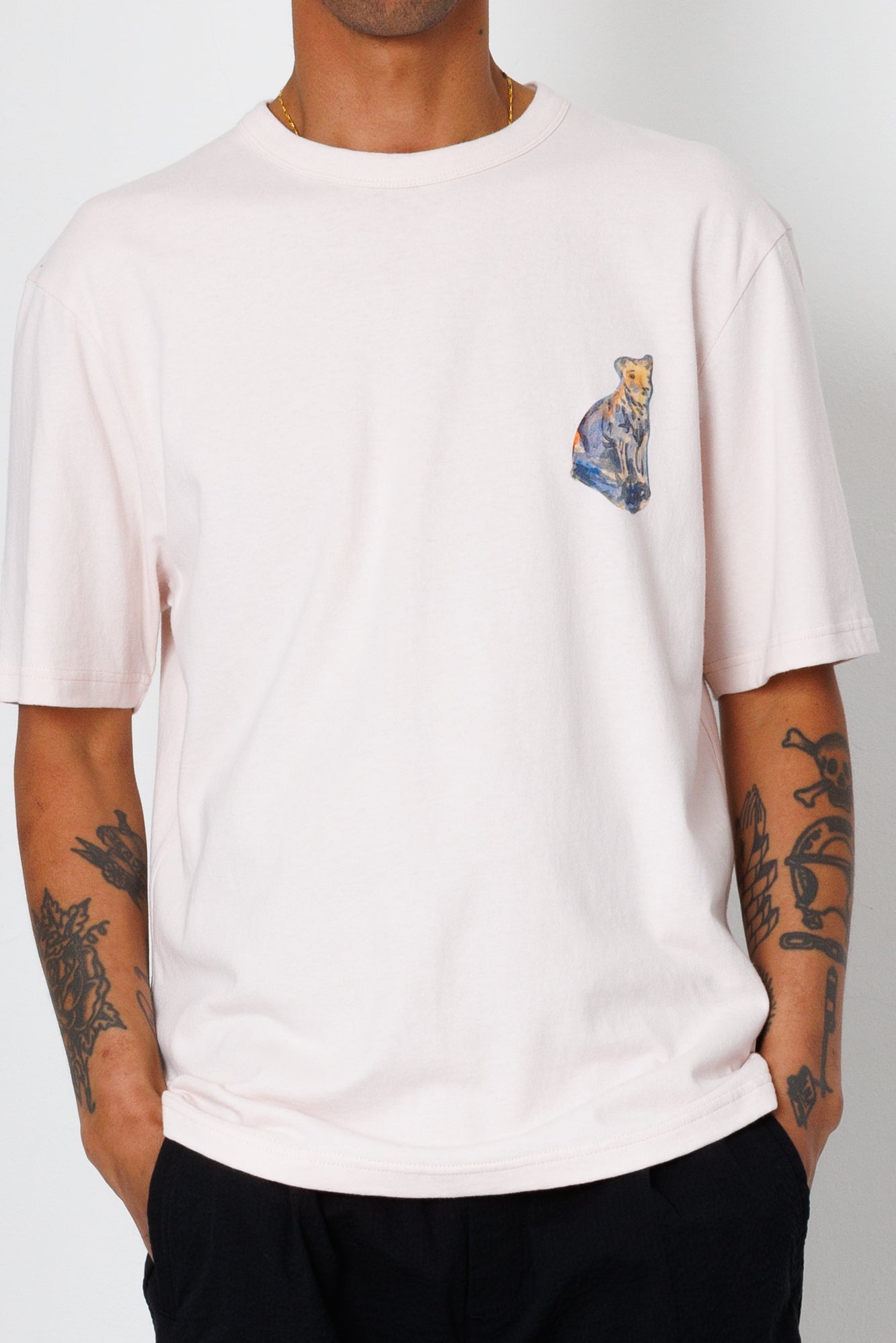 Relaxed T-Shirt - Light Pink Jungle Cat | Folk x Goss Brothers