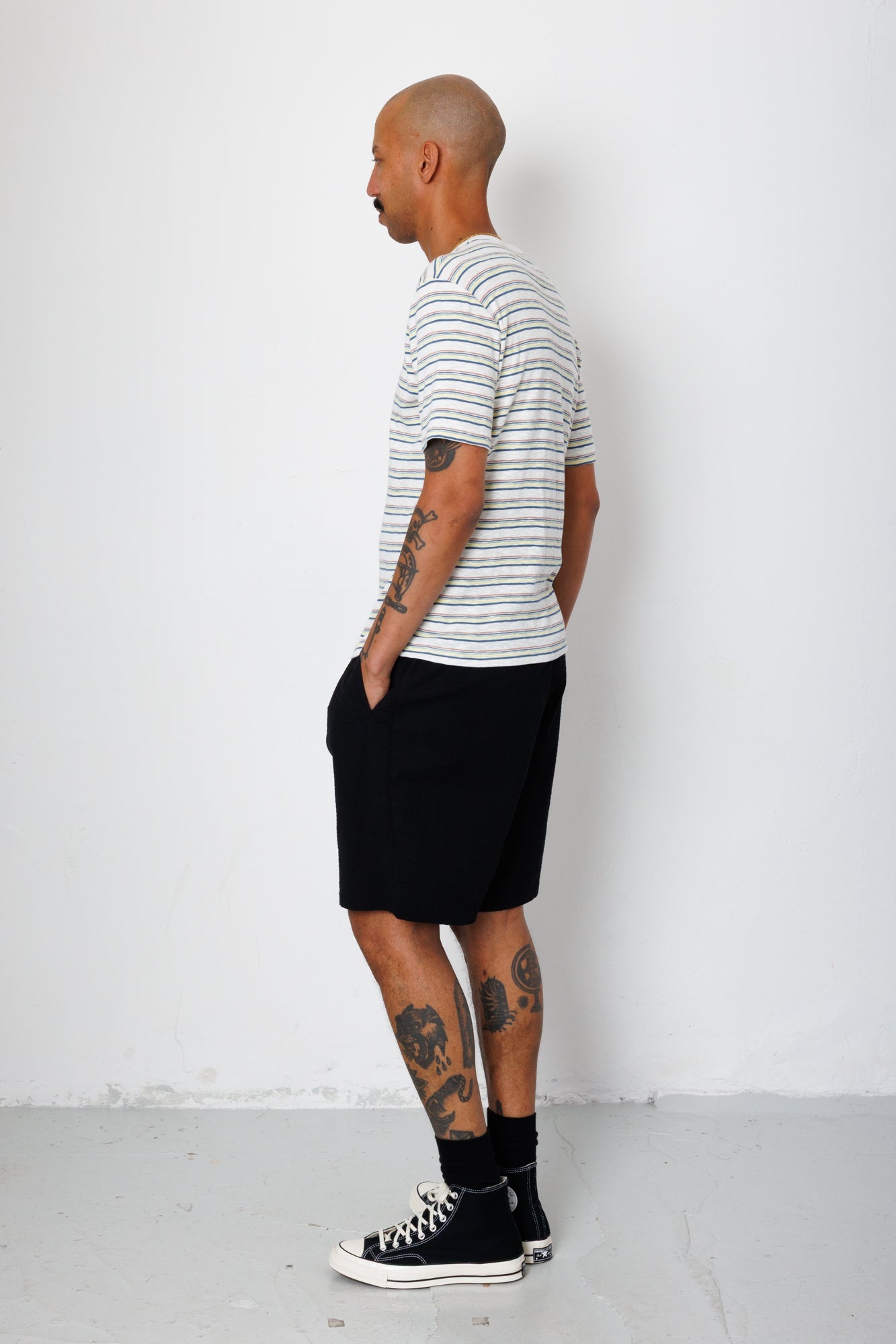 Relaxed Assembly Short - Black Seersucker