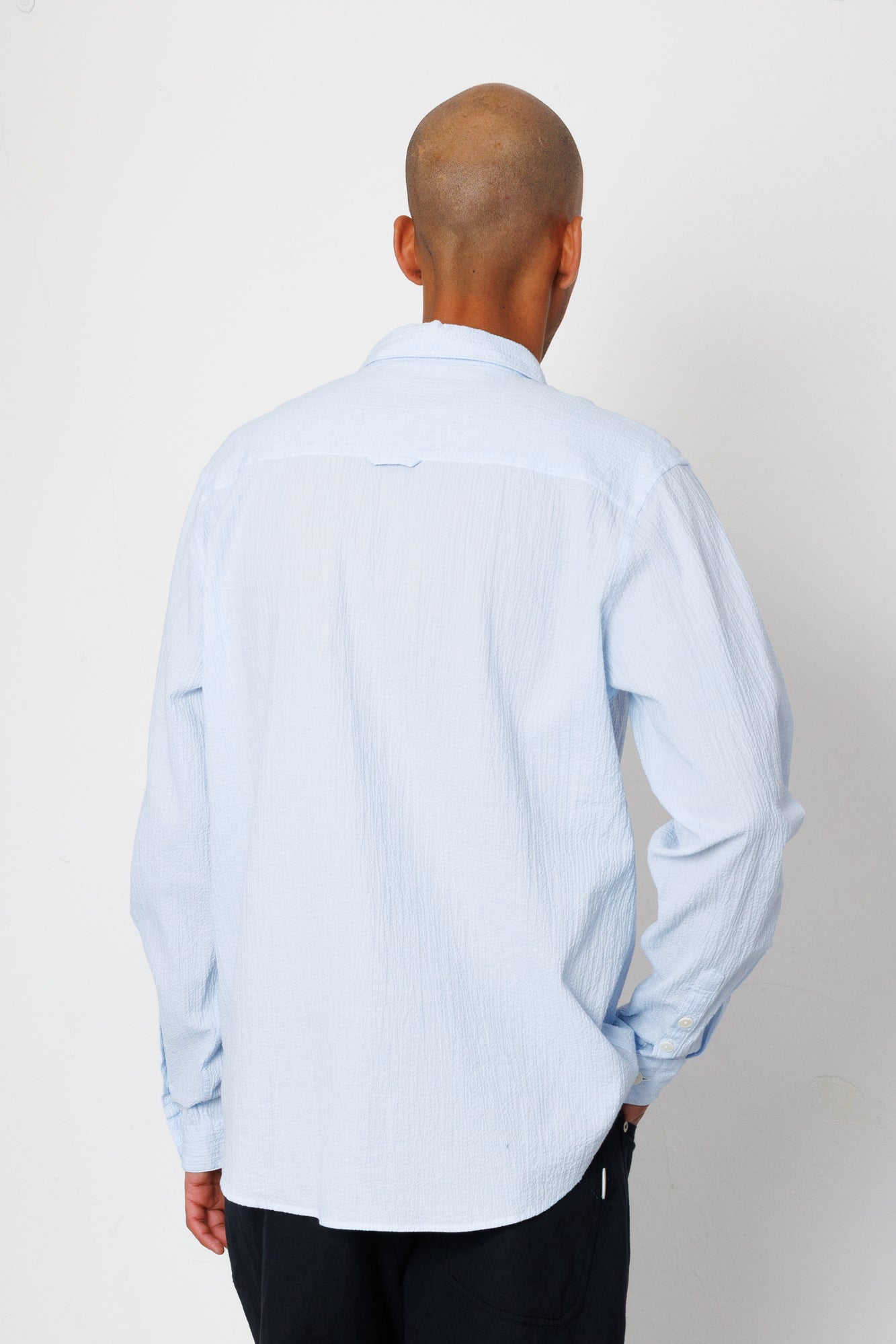 Relaxed Fit Shirt - Light Blue Texture