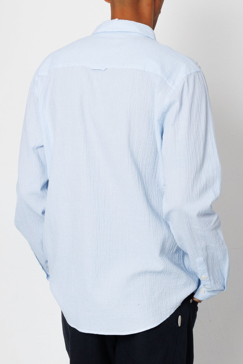 Relaxed Fit Shirt - Light Blue Texture