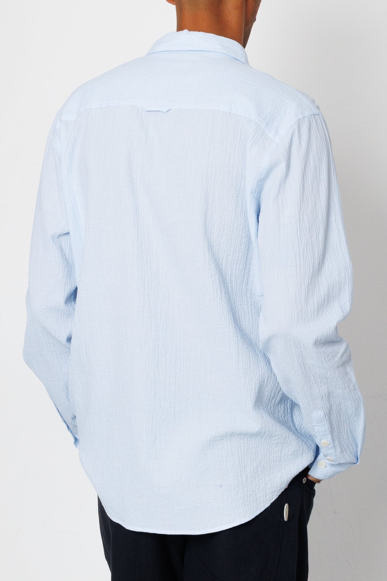 Relaxed Fit Shirt - Light Blue Texture