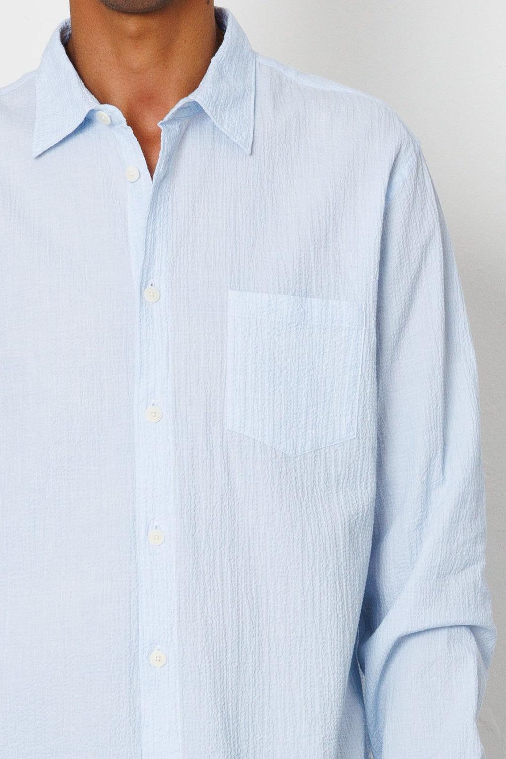 Relaxed Fit Shirt - Light Blue Texture