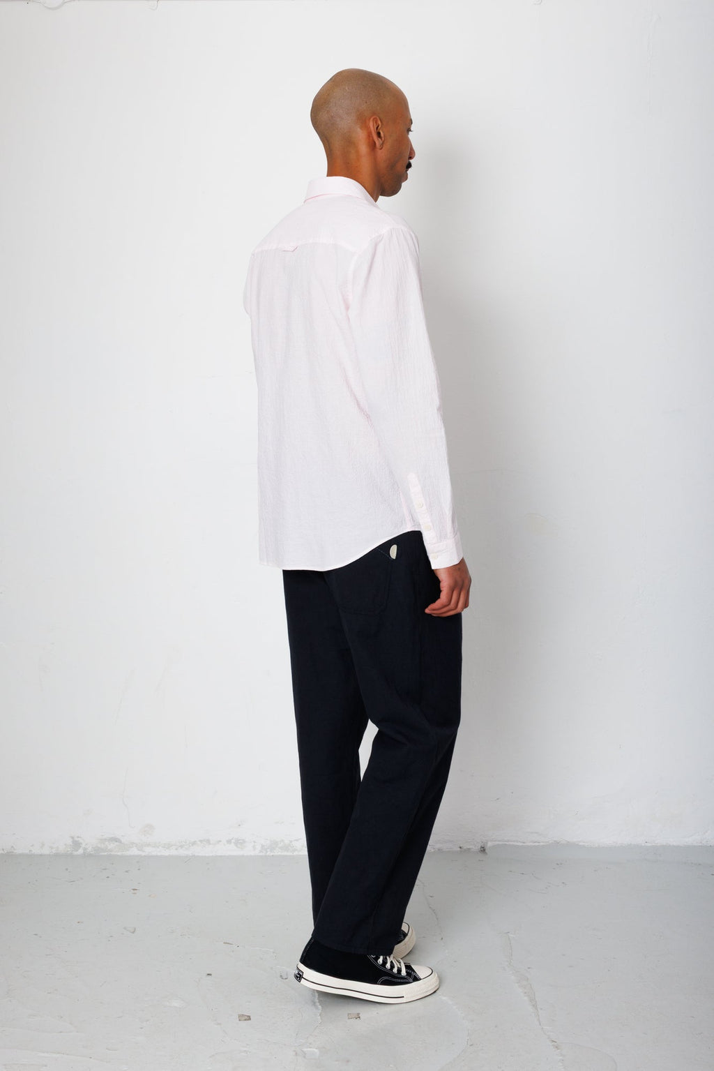 Relaxed Fit Shirt - Pink Fine Stripe