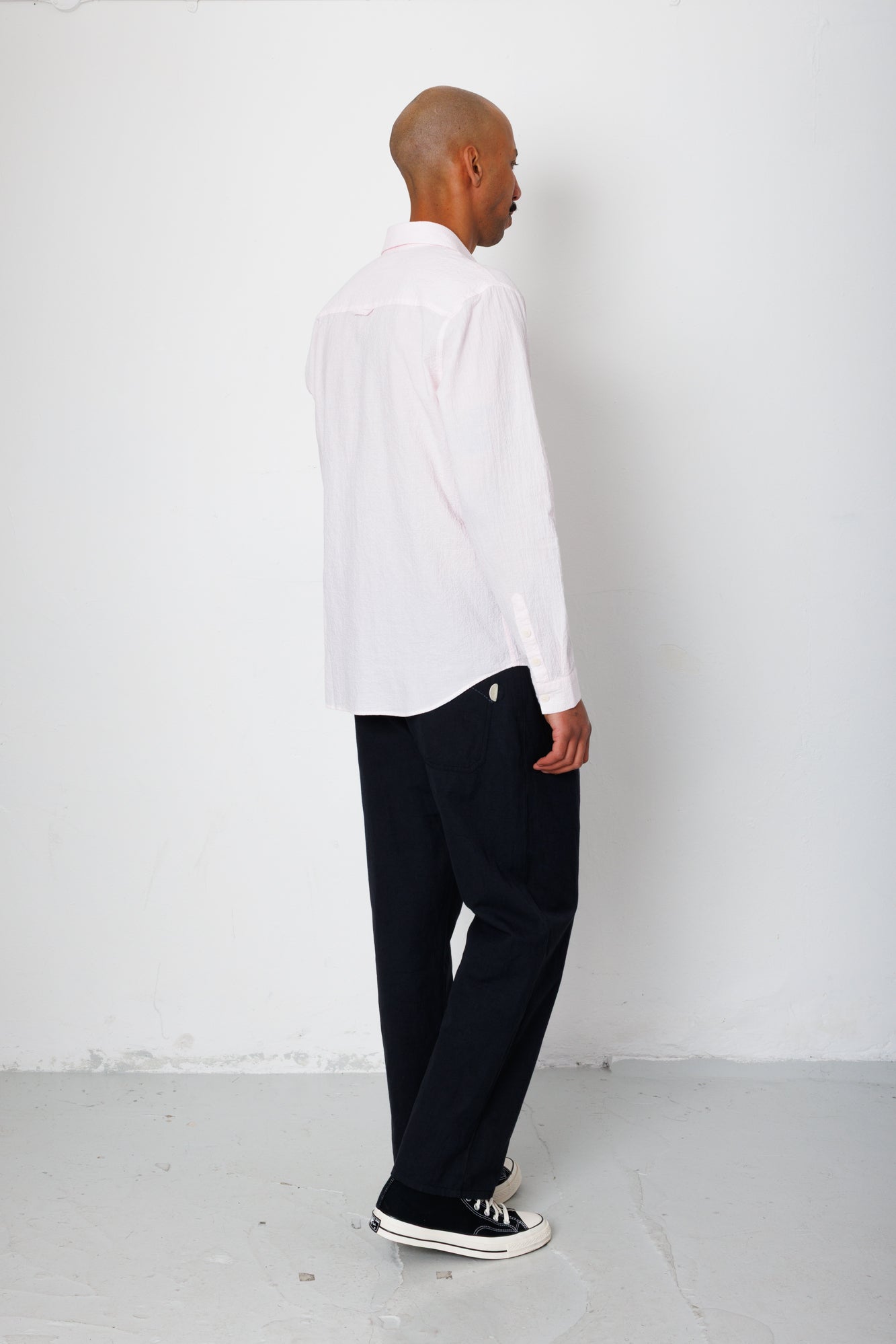 Relaxed Fit Shirt - Pink Fine Stripe