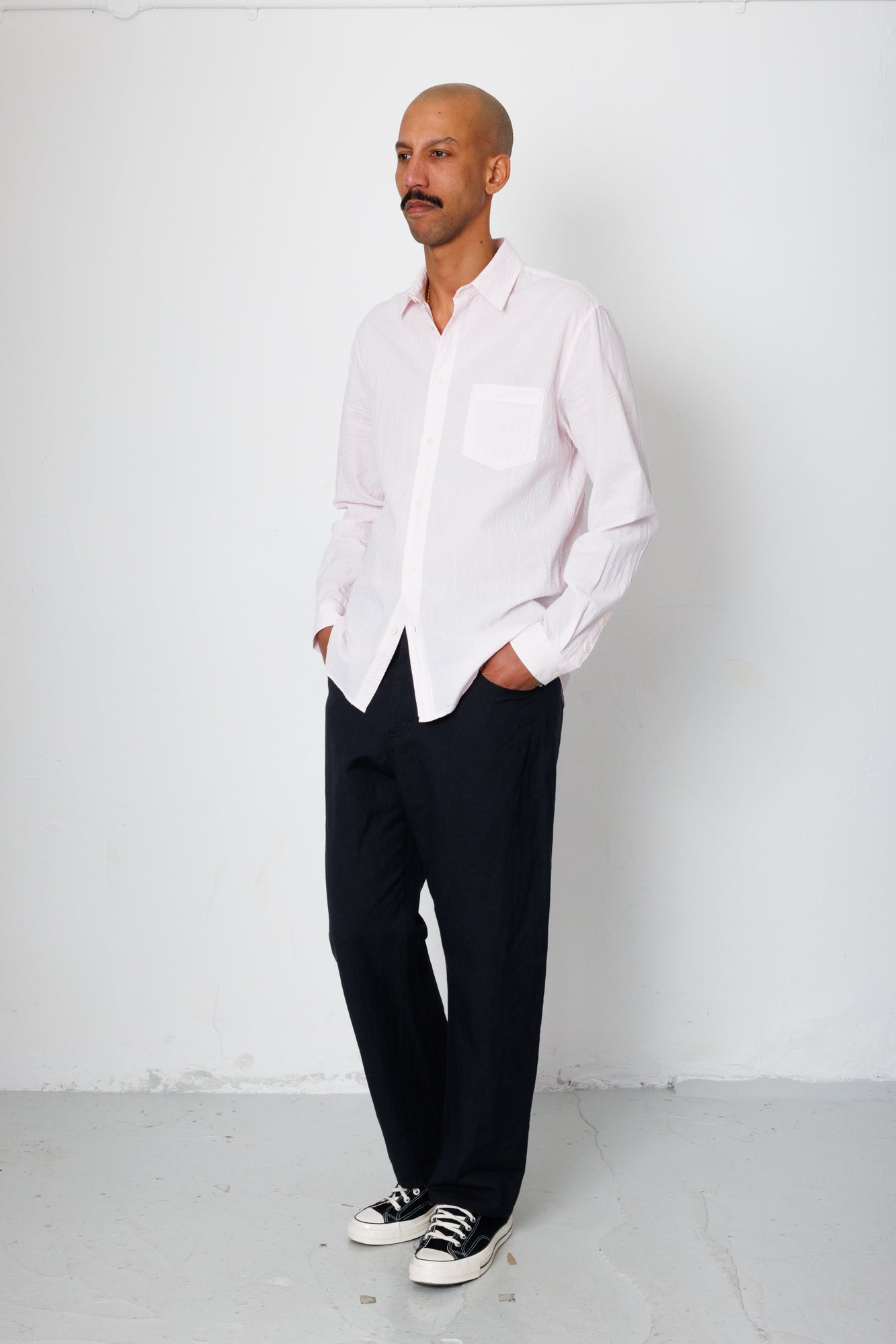 Relaxed Fit Shirt - Pink Fine Stripe
